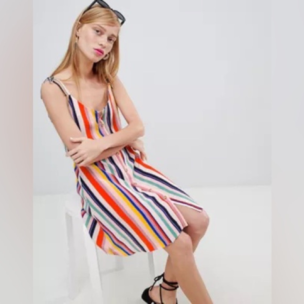 New Look - Size 10 - Striped Button Up Dress